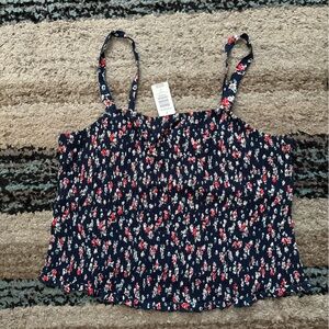 Torrid Navy Floral Print Top